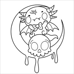 Pastel Goth Coloring Page For Kids | Creepy Kawaii Coloring Page coloring page creepy page 