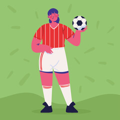 female soccer player with ball