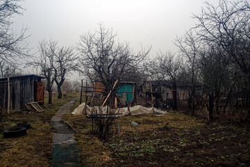 old wooden house in the garden