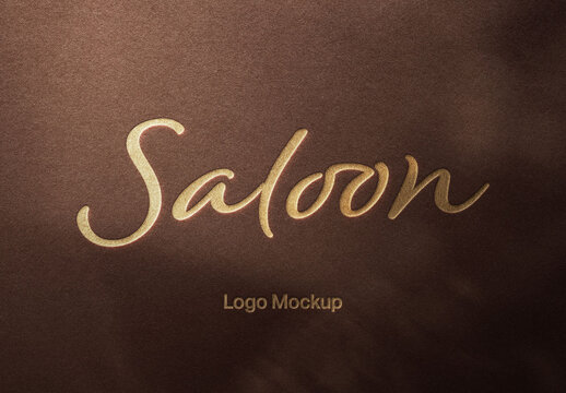 Debossed Leather Gold Stamp Logo Mockup