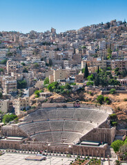 Roman Amphitheatre, Amman, Jordan - obrazy, fototapety, plakaty