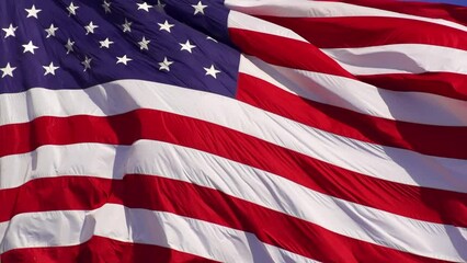 US Flag blowing in the breeze. Shot with a high-speed camera - Powered by Adobe