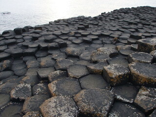Hexagonal basalt columns of Giant Causeway, Northern Ireland