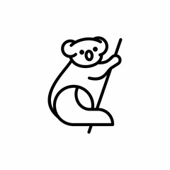 Koala outline logo icon. Australian animal for web and design. Vector illustration