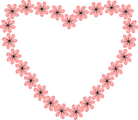 heart made of pink flowers