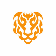 Flame lion head vector, logo vector, concept design