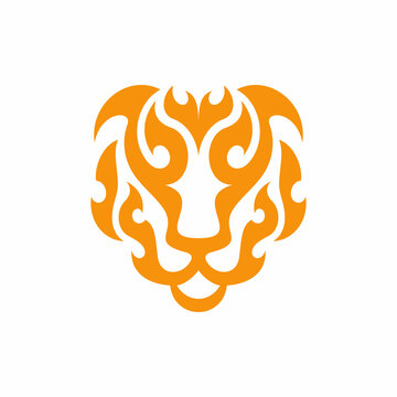 Flame lion head vector, logo vector, concept design