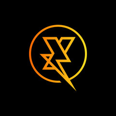 Initial letter X Electrical logo design vector illustration. Letter X Electrical Business logo design template element