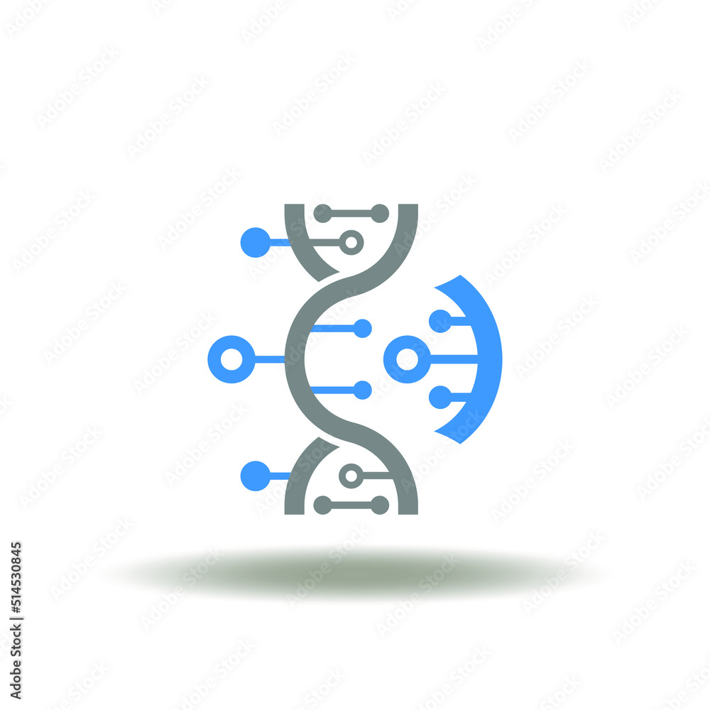 Aufkleber vector illustration of dna helix decoding. symbol of spiral sequence. icon of dna engineering. sign 