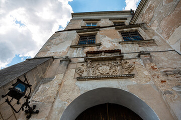 Elements of the building structure of the Olesco Castle in Ukraine one of the oldest parks in the country