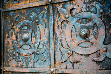 Elements of the building structure of the Olesco Castle in Ukraine one of the oldest parks in the country