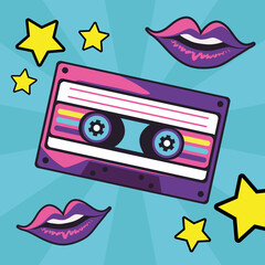 90s female mouth and cassette