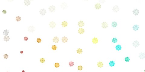Light multicolor vector template with ice snowflakes.