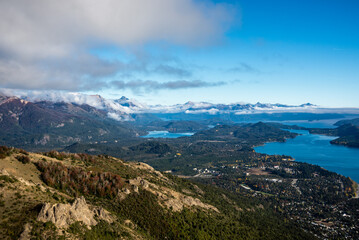 Naklejka premium View of the lakes from Cerro Otto, Bariloche, Argentina