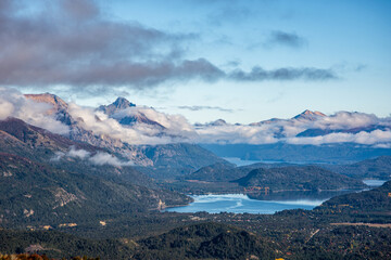 Fototapeta premium View of the lakes from Cerro Otto, Bariloche, Argentina
