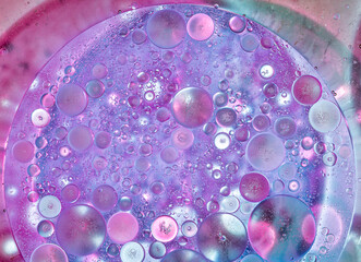 Pink Water & Oil Macro Photography