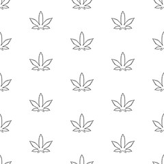 marijuana seamless pattern isolated on white background.
