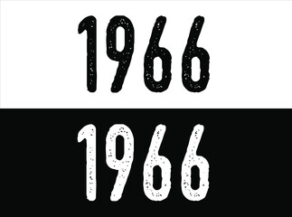 Year 1966 commemoration. White and black vector with year for celebration.