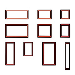 10x =Rot Weiß= Leerer Rahmen / Banner / Feld / Rand / Kasten - Vorlagen Set - Grafik & Webdesign  