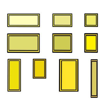 10x =Gelb= Rahmen / Banner / Feld / Rand / Kasten - Vorlagen Set - Grafik & Webdesign  
