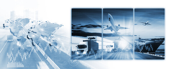 Logistics and transportation of world Container Cargo ship logistic import export and transport...
