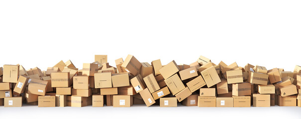 Stack of cardboard boxes. 3d illustration