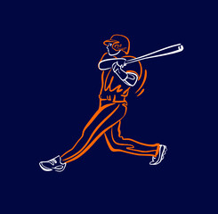 vector illustration of the baseball player with bat