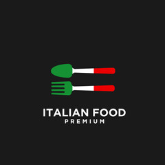 Italian food vector logo design illustration