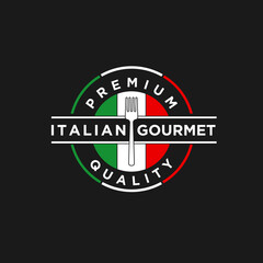 Italian food vector logo design illustration