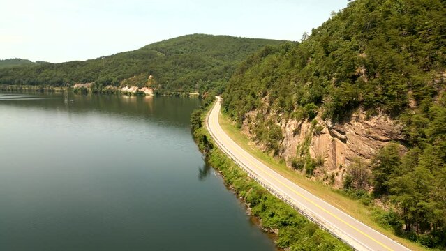Highway 129 by mountains and river Tennessee