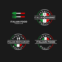 Set of Italian food vector logo design illustration 