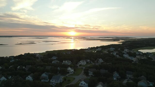 Sunset drone footage Corolla North Carolina outer banks