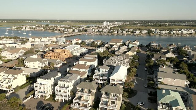 Aerial video single family homes in Wrightsville Beach NC USA