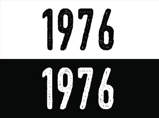 Birthday date year 1976 black and white on green background.