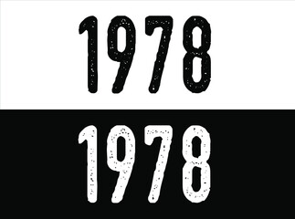 Birthday date year 1978 black and white on green background.