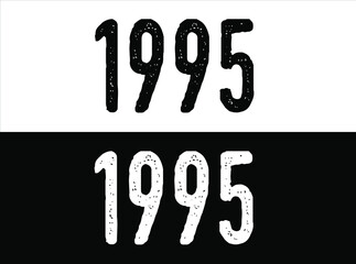 Birthday date year 1995 black and white on green background.