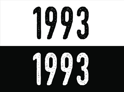 Birthday date year 1993 black and white on green background.
