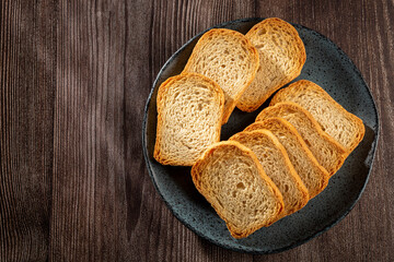Healthy wholemeal toast on the table.