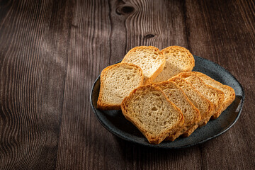 Healthy wholemeal toast on the table.