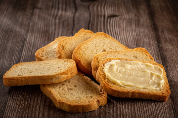 Healthy wholemeal toast with butter.