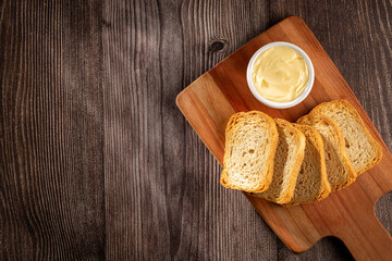 Healthy wholemeal toast with butter.