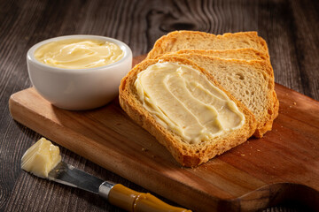 Healthy wholemeal toast with butter.