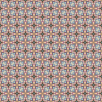 repeating textured floral pattern created from an image of multicolored flint corn.