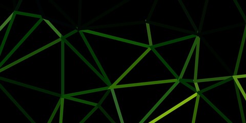 Dark green, red vector abstract triangle texture.