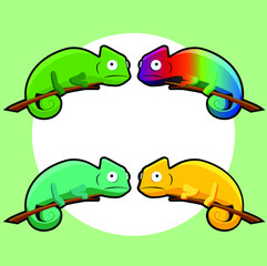 Camaleón de colores Ilustración vectorial