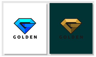 G logo like diamond with golden lettering