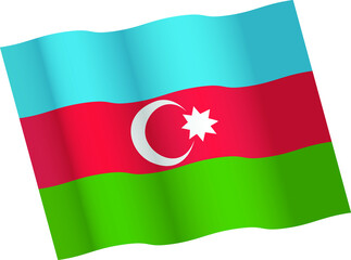 Waving Azerbaijan flag vector icon