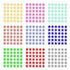 324 Sterne (9x36) - verschiedene Texturen & Vintage / Retro - bunt - Vorlagen / Templates - Grafik & Design - Zeichen Icons Sketchnotes