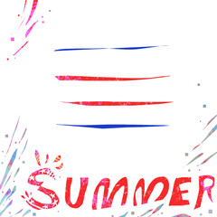 夏summer文字入りイラストメッセージカード