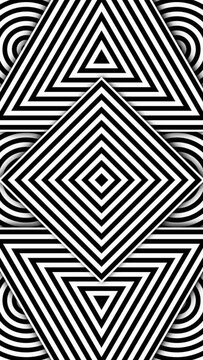 Vertical wallpaper, hypnotic rhythmic movement of geometrical forms, social media resources